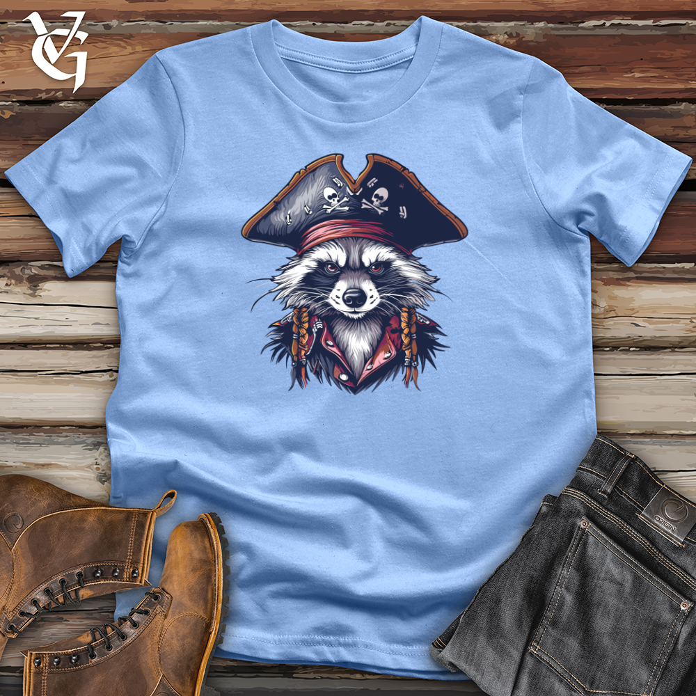 Viking Goods Raccoon Pirate Captain Softstyle Tee Carolina Blue / L