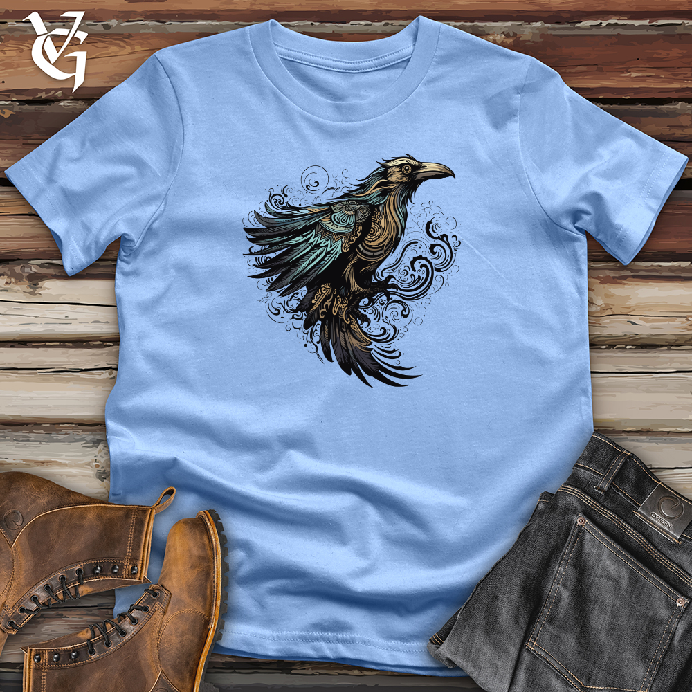 Viking Goods Raven Mystical Flight Softstyle Tee Carolina Blue / L