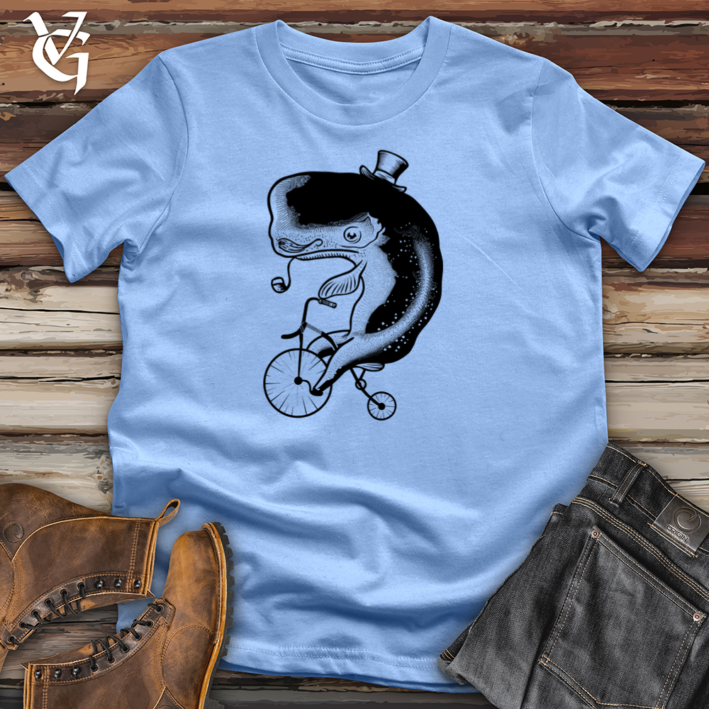 Viking Goods Whale Riding Cycle Softstyle Tee Carolina Blue / L