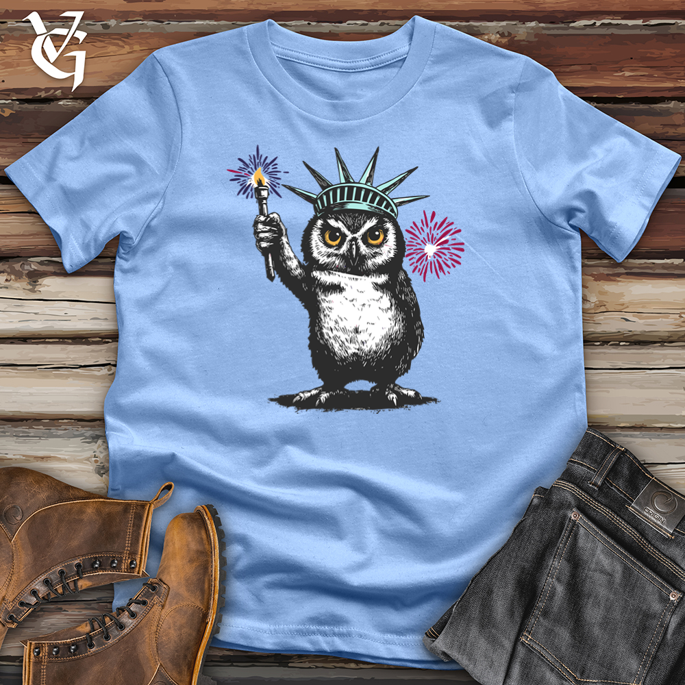 Viking Goods Wise Owl in a Human Pose Softstyle Tee Carolina Blue / L