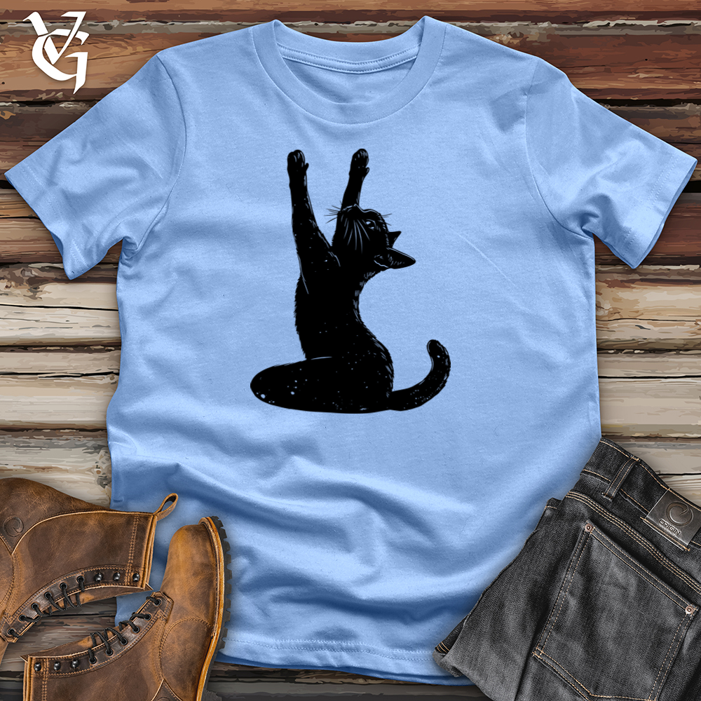 Viking Goods Black Cat Yoga Softstyle Tee Carolina Blue / S