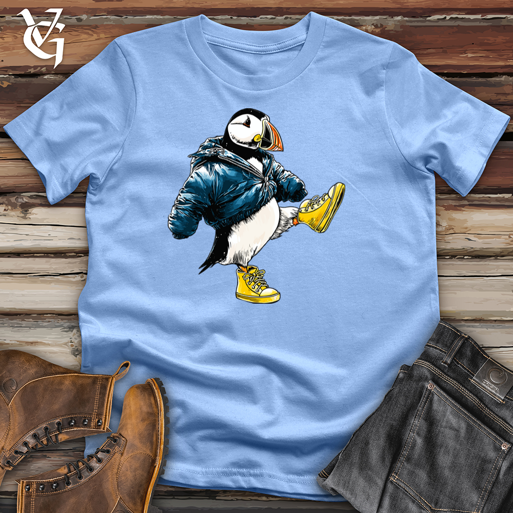 Viking Goods Winter Puffin Softstyle Tee Carolina Blue / S