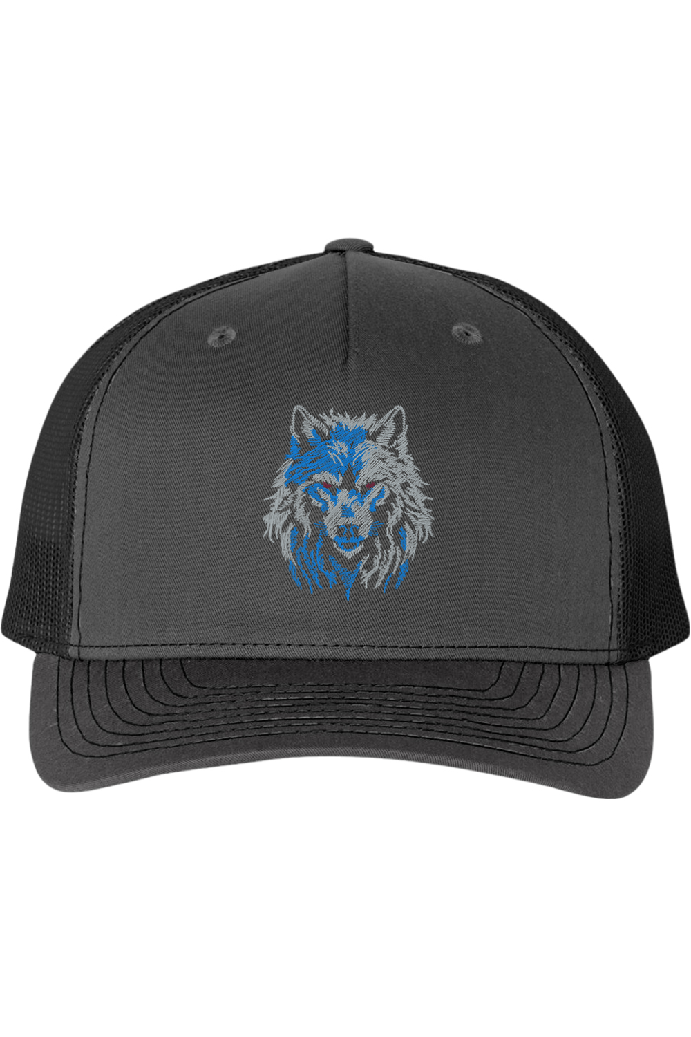 Viking Goods Northern Wolf Embroidered Trucker Cap Charcoal/ Black