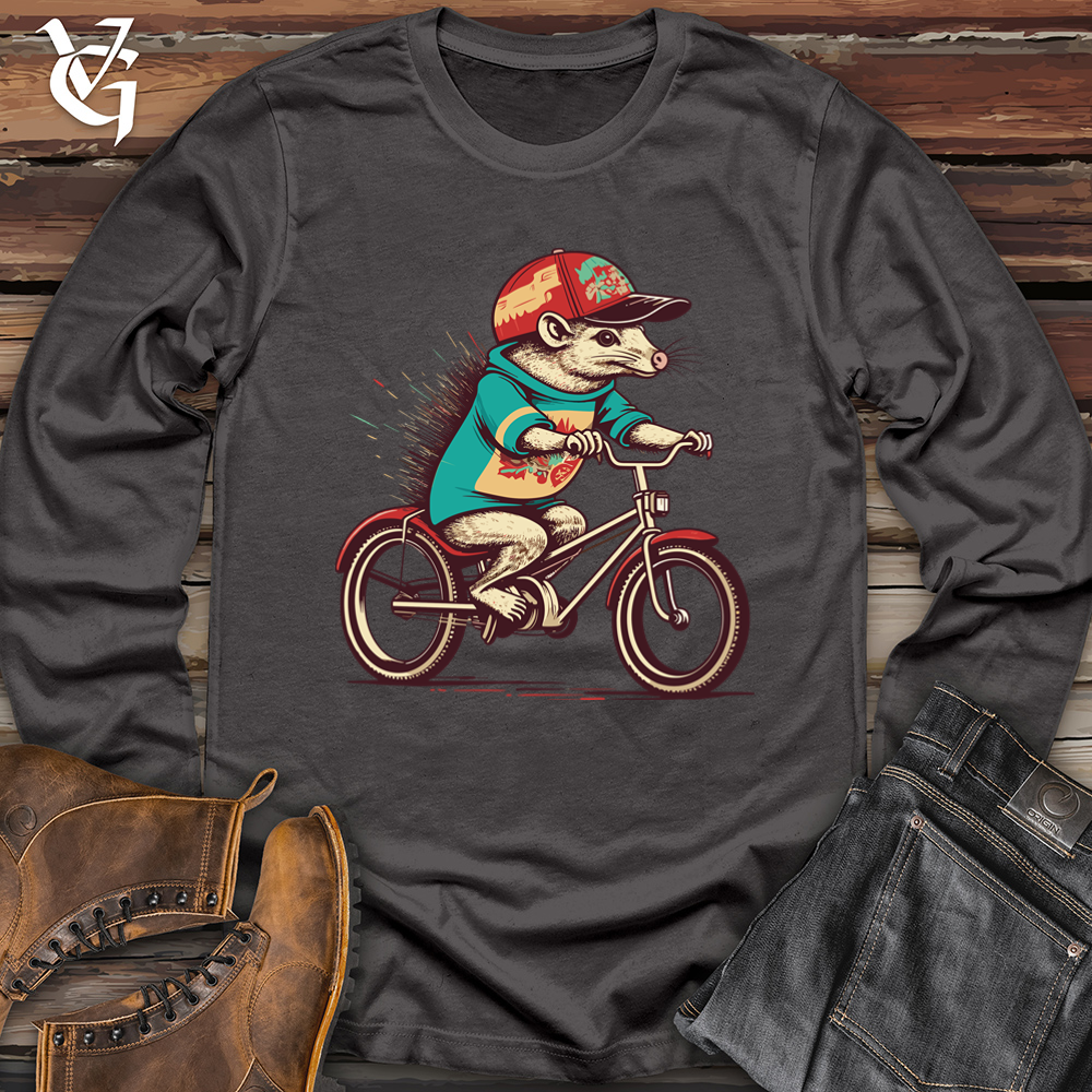 Viking Goods Armadillo Retro Bike Ride Fiesta Softstyle Long Sleeve Charcoal / L