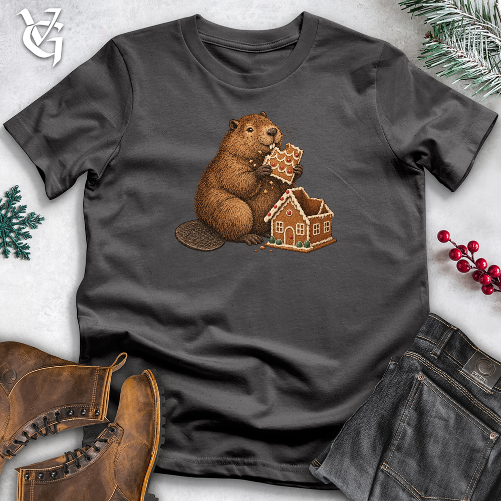 Viking Goods Beaver Gingerbread House Softstyle Tee Charcoal / L
