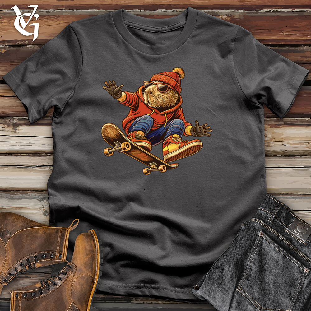 Viking Goods Capybara Skater Skateboarding Tee Charcoal / L