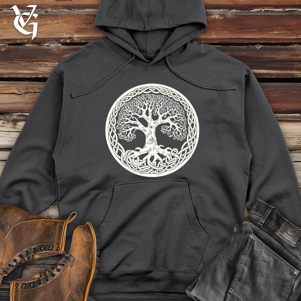 Viking Goods Celtic Tree Unity Midweight Hooded Sweatshirt Charcoal / L