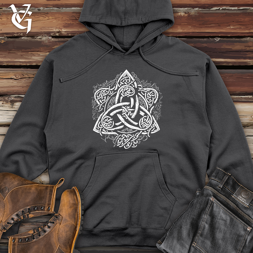 Viking Goods Celtic Trinity Emblem Midweight Hooded Sweatshirt Charcoal / L