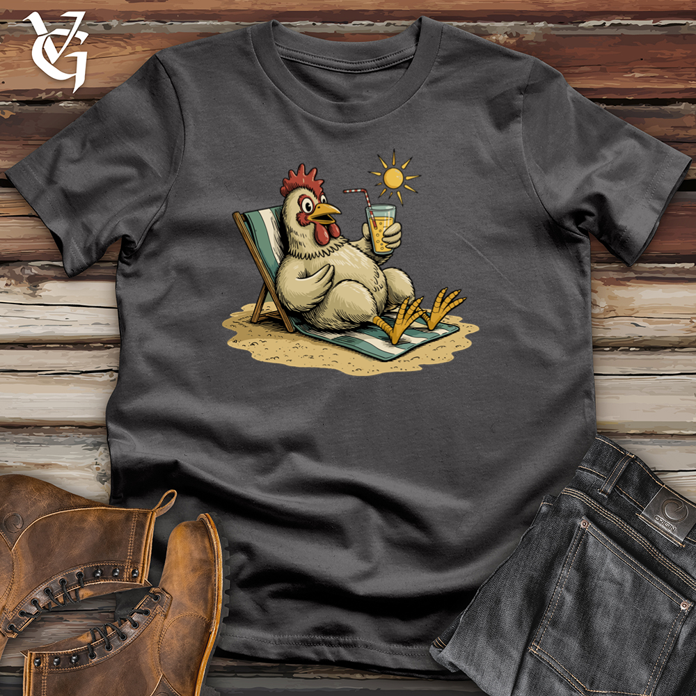 Viking Goods Chicken With Glasses of Cocktail Tee Charcoal / L