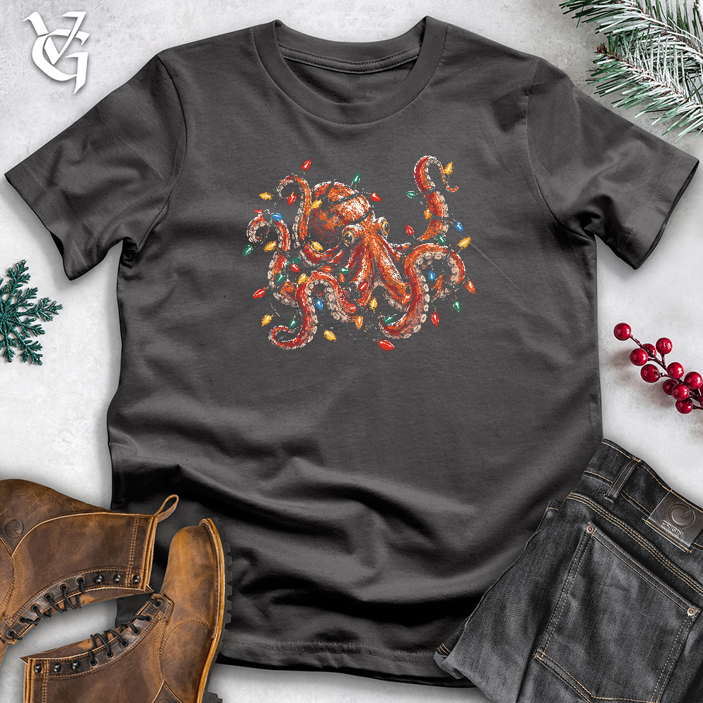 Viking Goods Christmas Lights Octopus Softstyle Tee Charcoal / L
