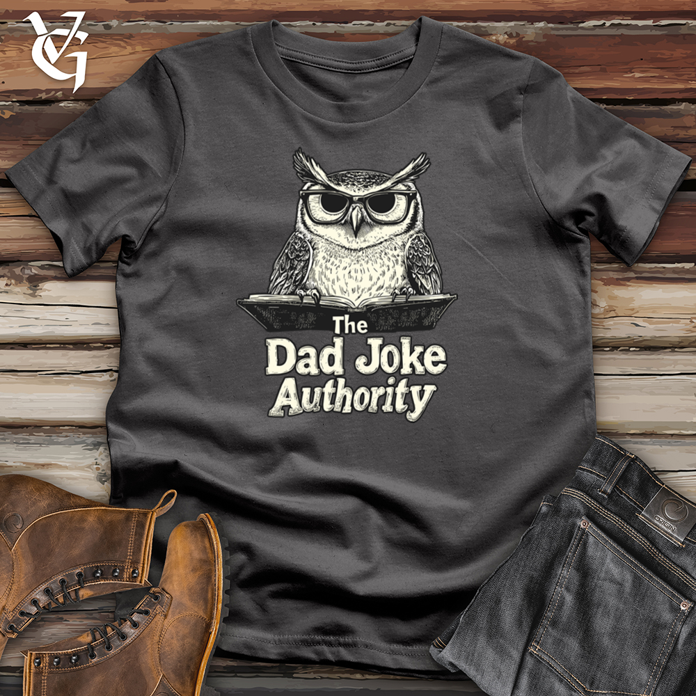 Viking Goods Dad Joke Authority Owl Softstyle Tee Charcoal / L