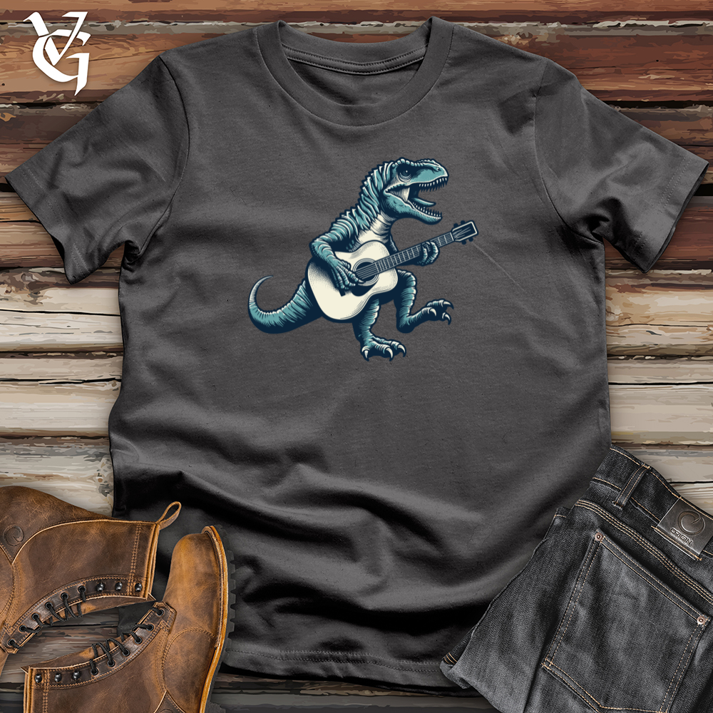Viking Goods Dinosaur Playing Guitar Softstyle Tee Charcoal / L