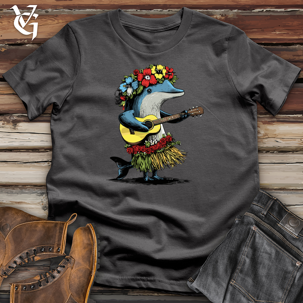 Viking Goods Dolphin Playing The Guiter Softstyle Tee Charcoal / L