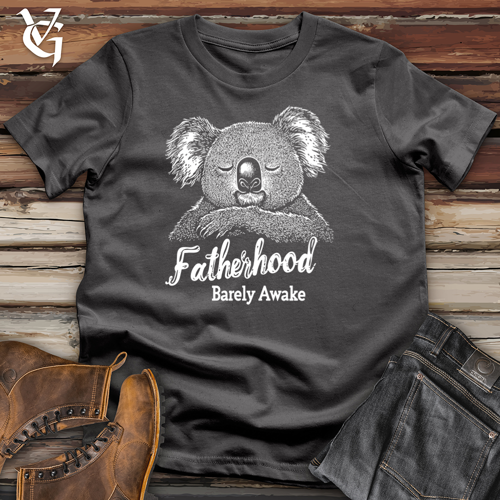 Viking Goods Fatherhood Barely Awake Softstyle Tee Charcoal / L