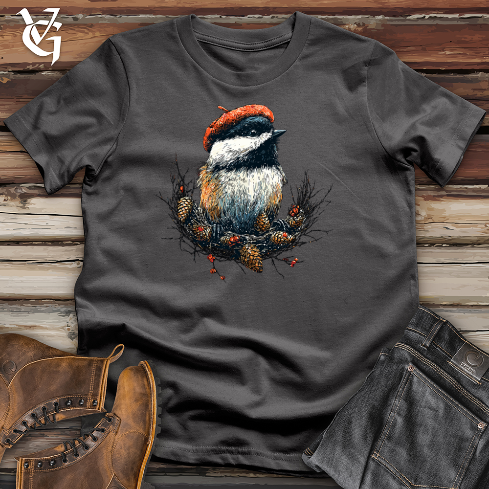 Viking Goods Festive Chickadee Softstyle Tee Charcoal / L