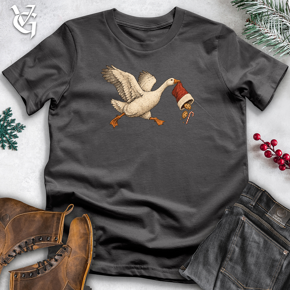 Viking Goods Goose Steals a Stocking Softstyle Tee Charcoal / L