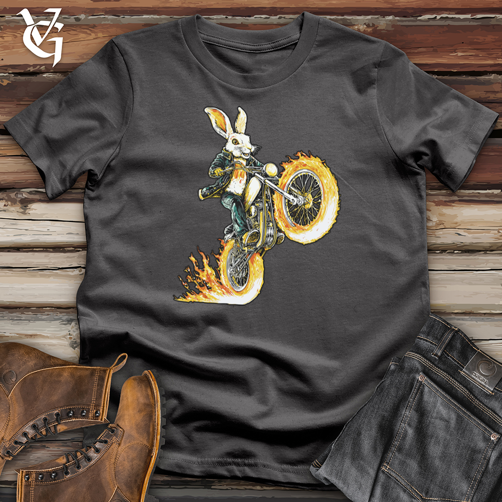 Viking Goods Hare Motorcycle Flames Softstyle Tee Charcoal / L