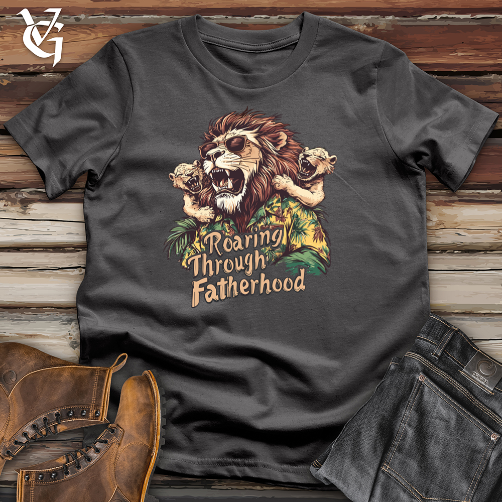 Viking Goods Lion Roaring Through Fatherhood Softstyle Tee Charcoal / L