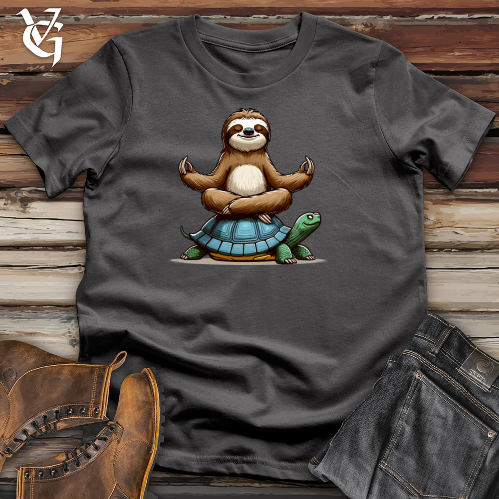 Viking Goods Meditation Sloth With Turtle Softstyle Tee Charcoal / L