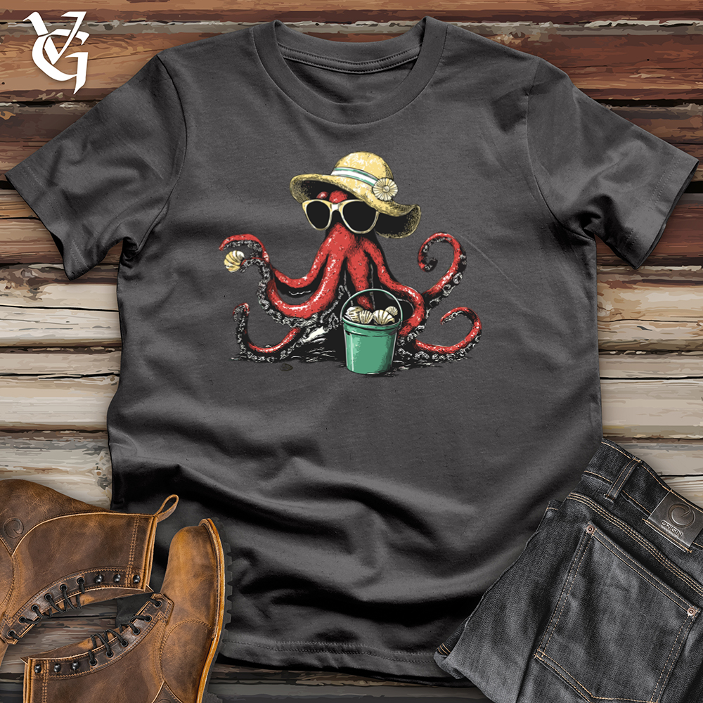 Viking Goods Octopus Beach Girl Softstyle Tee Charcoal / L