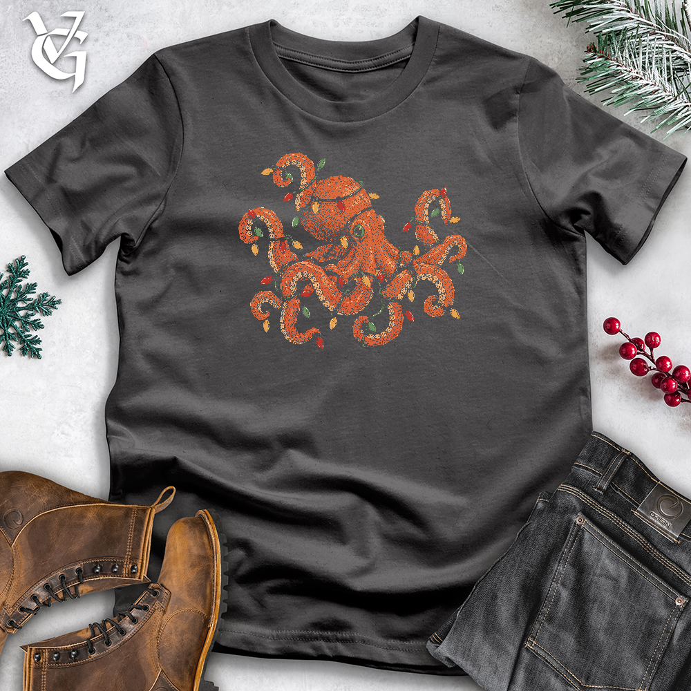 Viking Goods Octopus Christmas Lights Softstyle Tee Charcoal / L