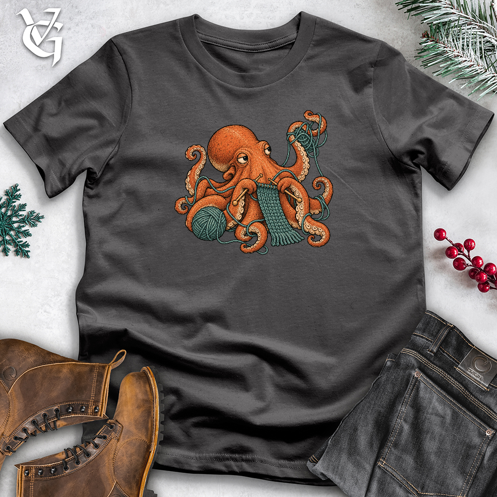 Viking Goods Octopus Knitting Softstyle Tee Charcoal / L