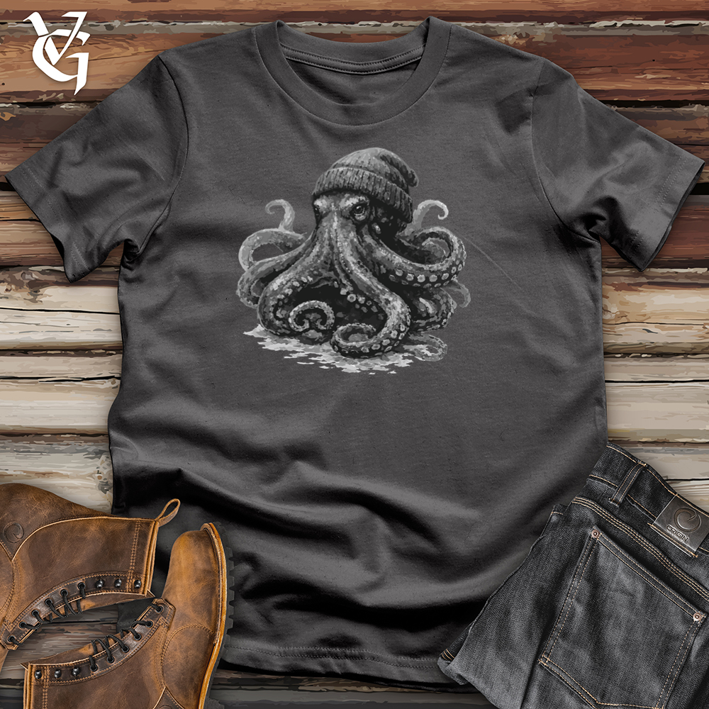 Viking Goods Octopus with Beanie Tee Charcoal / L