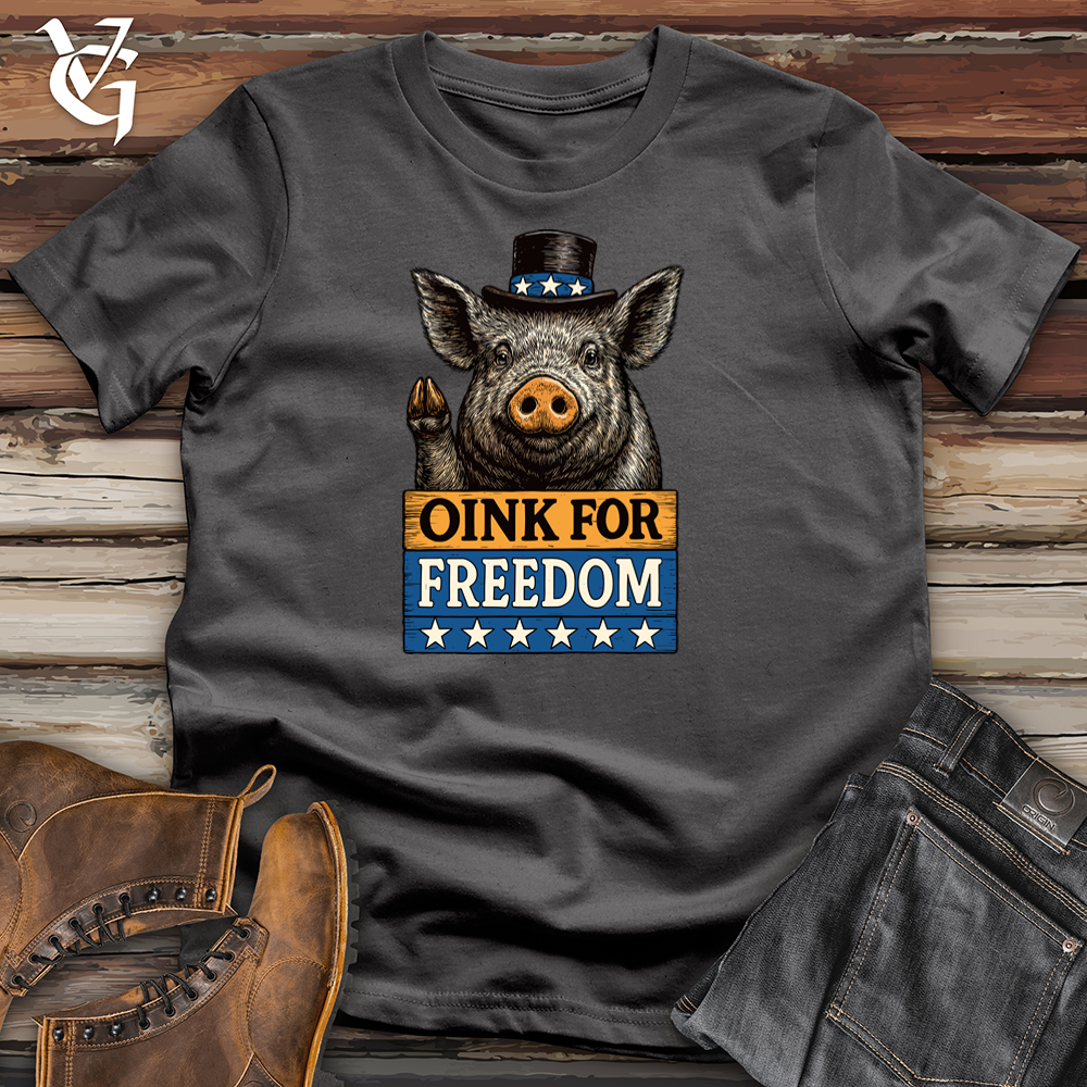 Viking Goods Oink For Freedom Softstyle Tee Charcoal / L