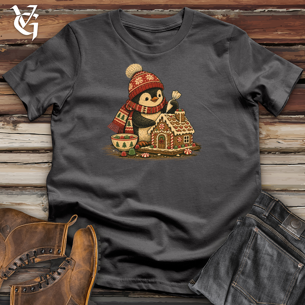Viking Goods Penguin Gingerbread House Tee Charcoal / L