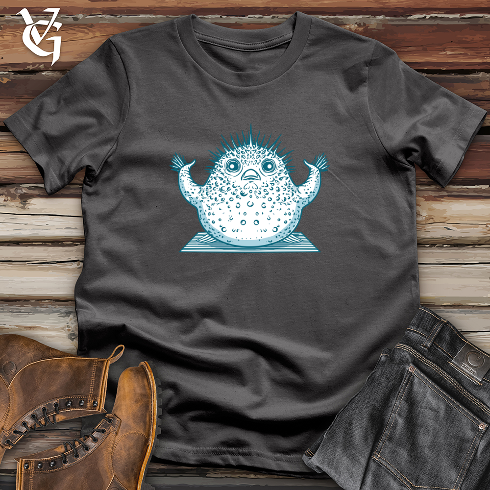 Viking Goods Pufferfish Yoga Pose Softstyle Tee Charcoal / L