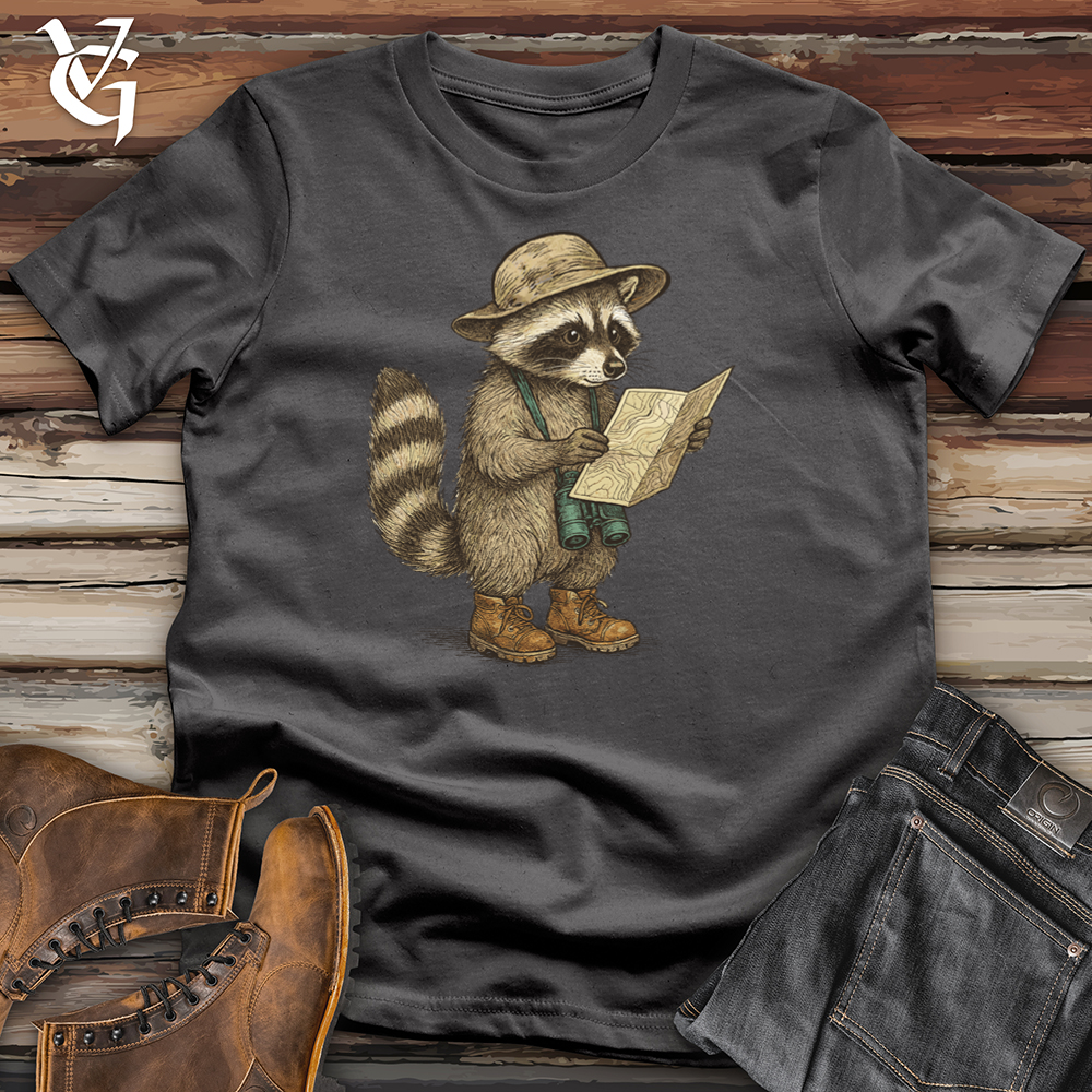 Viking Goods Raccoon Hiker With Map Tee Charcoal / L