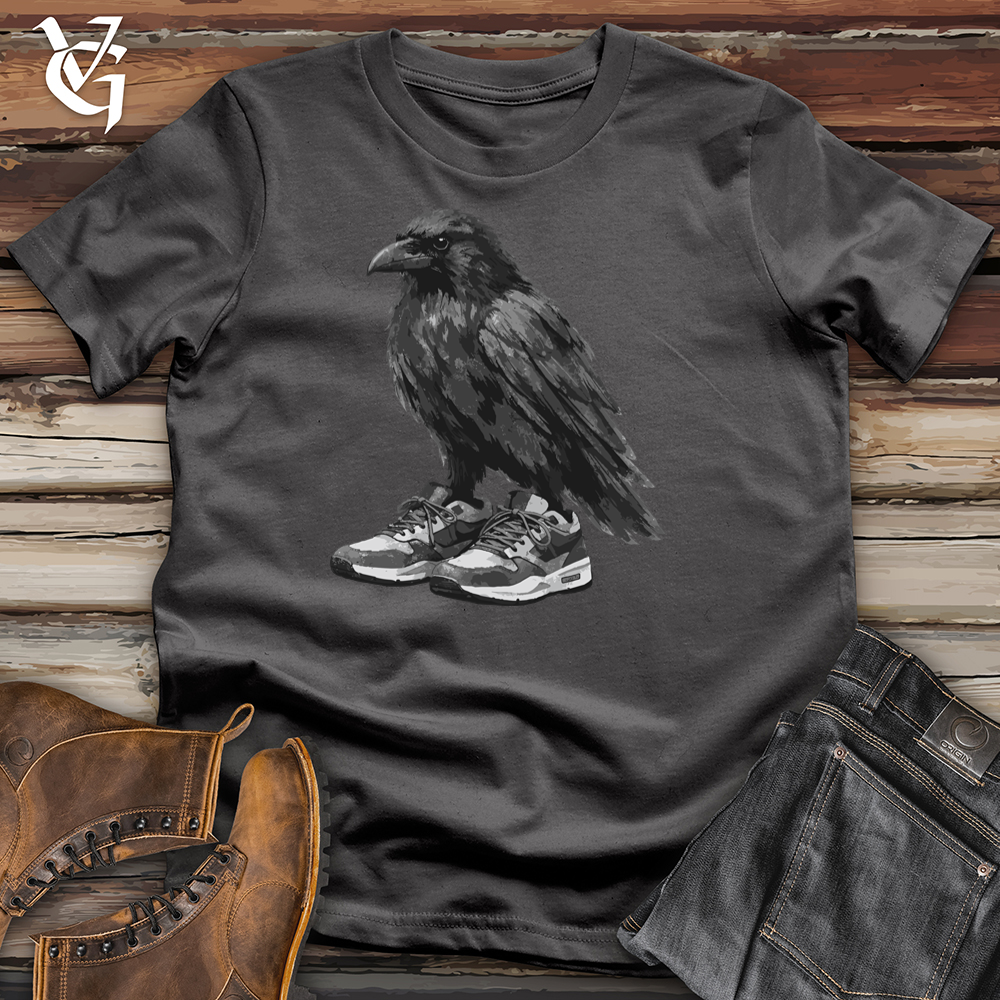 Viking Goods Raven Wearing Shoes Tee Charcoal / L