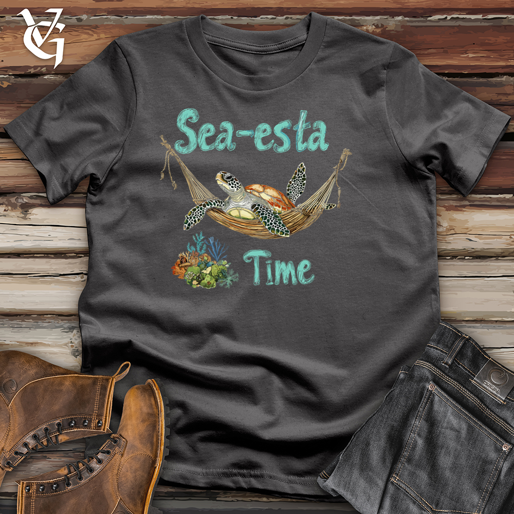 Viking Goods Sea-Esta Time Turtle Softstyle Tee Charcoal / L