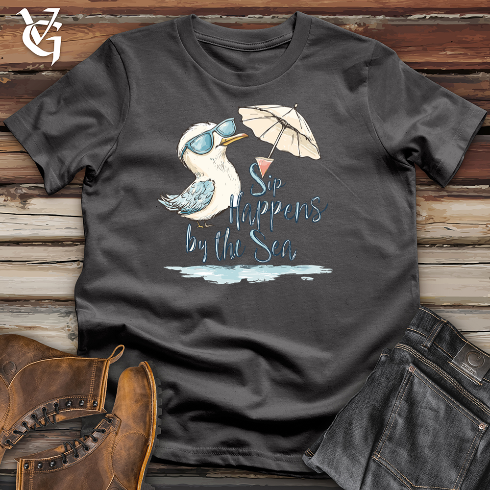 Viking Goods Sip Happens By The Sea Softstyle Tee Charcoal / L