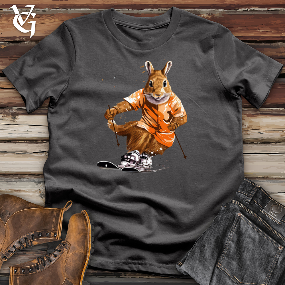 Viking Goods Skiing Squirrel Tee Charcoal / L