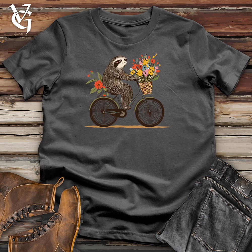 Viking Goods Sloth Flower Bike Softstyle Tee Charcoal / L