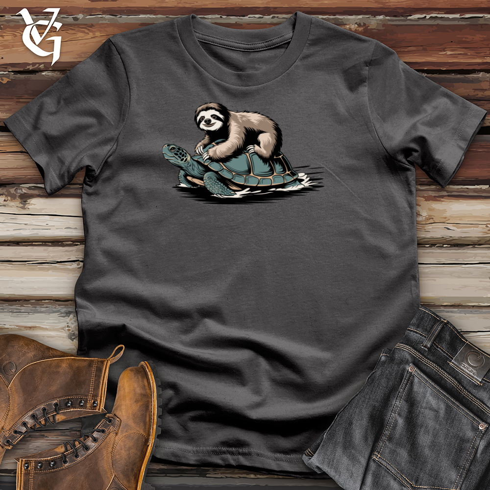 Viking Goods Sloth Riding Turtle Softstyle Tee Charcoal / L