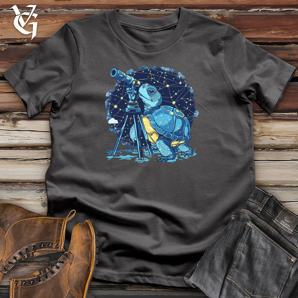 Viking Goods Stargazing Turtle Astronomer Softstyle Tee Charcoal / L
