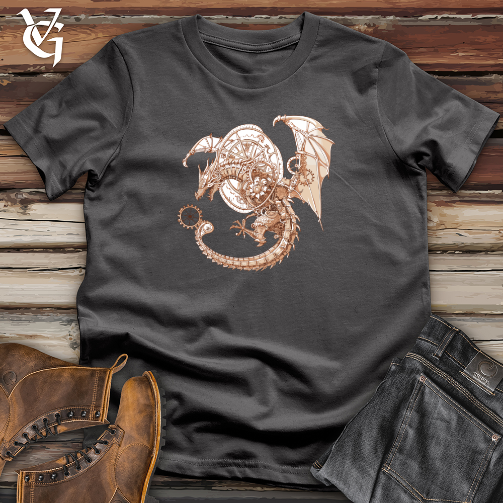 Viking Goods Steampunk Dragon Timepiece Softstyle Tee Charcoal / L