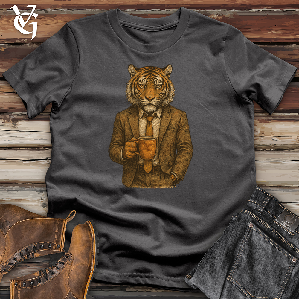 Viking Goods Tiger With Coffee Tee Charcoal / L