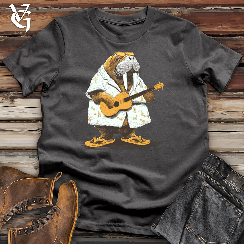 Viking Goods Tropic Walrus Guitarist Softstyle Tee Charcoal / L