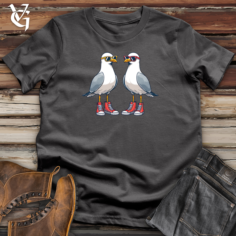 Viking Goods Two quirky Seagulls Softstyle Tee Charcoal / L
