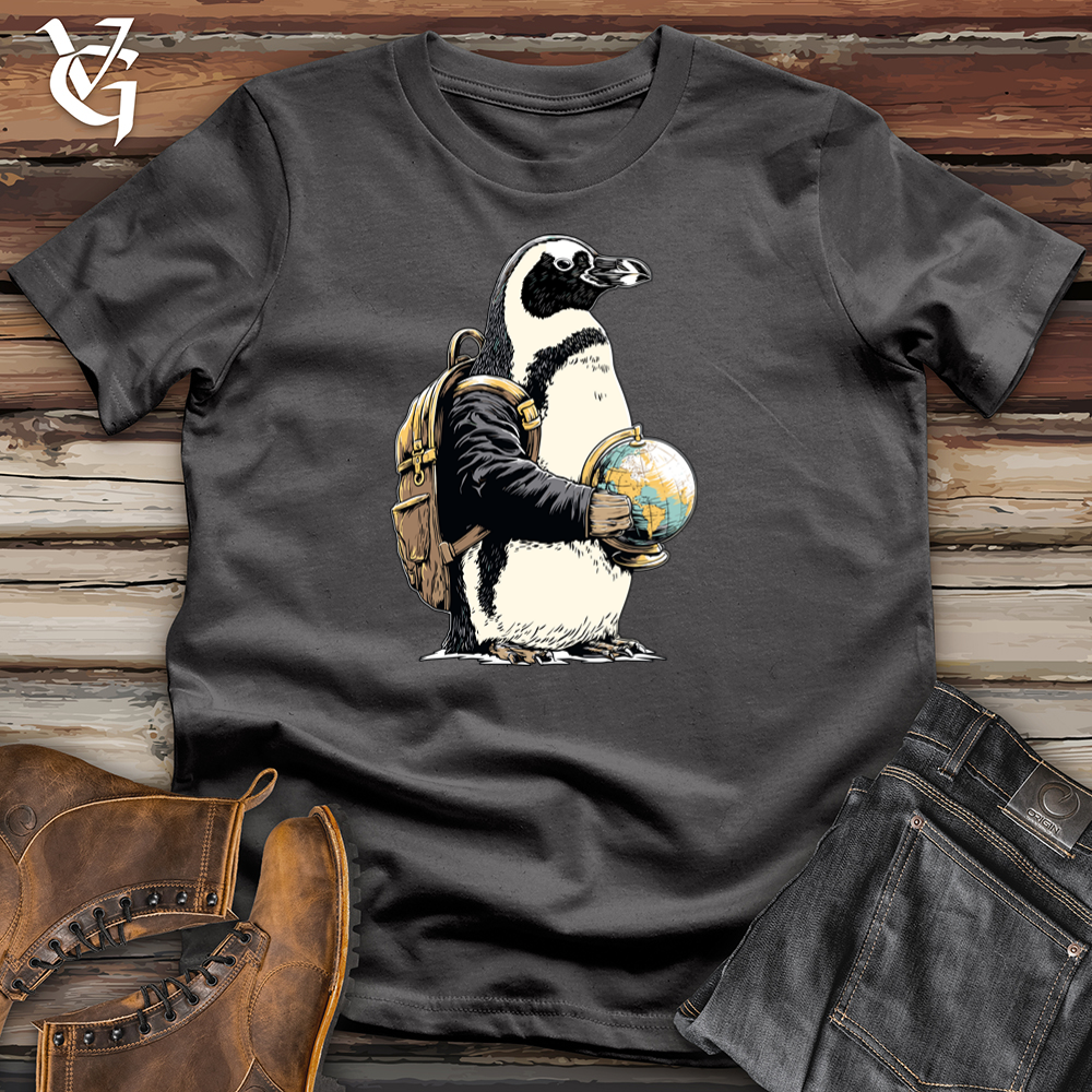 Viking Goods World Traveling Penguin Softstyle Tee Charcoal / L
