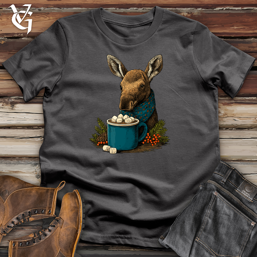 Viking Goods Autumn Moose With Hot Coffee Softstyle Tee Charcoal / S