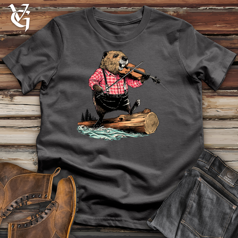 Viking Goods Beaver Playing Violin Softstyle Tee Charcoal / S