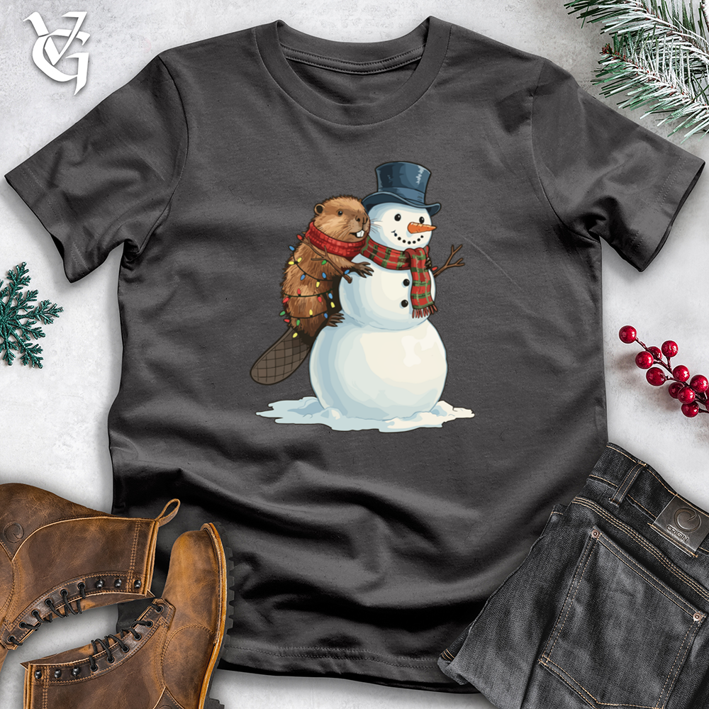 Viking Goods Beaver With Snowman Tee Charcoal / S