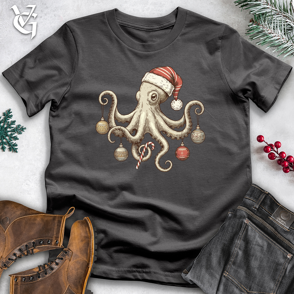 Viking Goods Christmas Octopus Softstyle Tee Charcoal / S