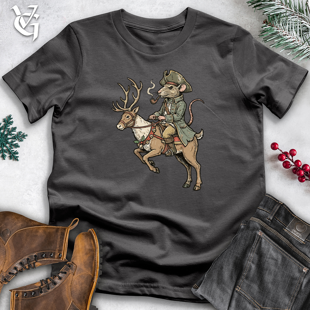 Viking Goods Christmas Pirat With Reindeer Softstyle Tee Charcoal / S
