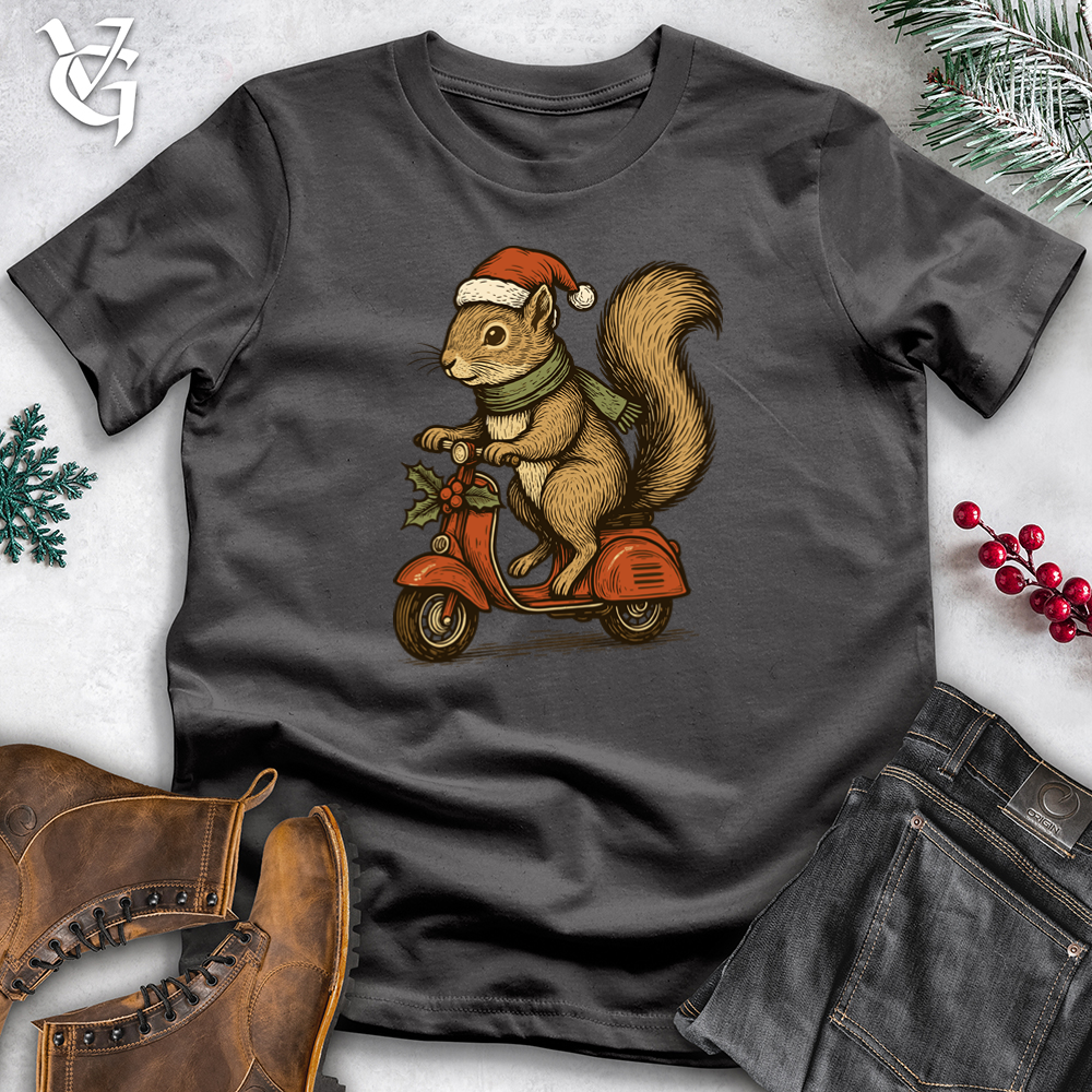 Viking Goods Christmas Squirrel Riding Scoot Softstyle Tee Charcoal / S