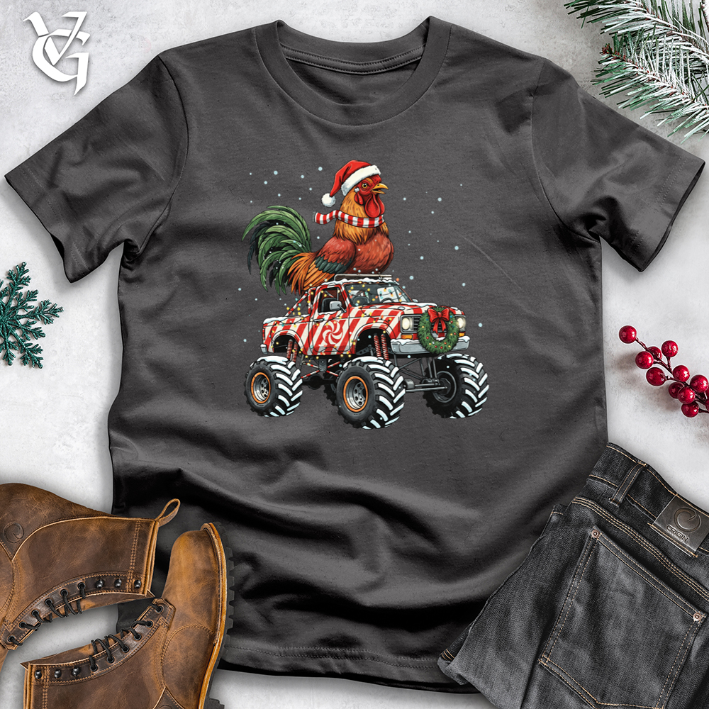 Viking Goods Holiday Chicken With Monster Truck Tee Charcoal / S